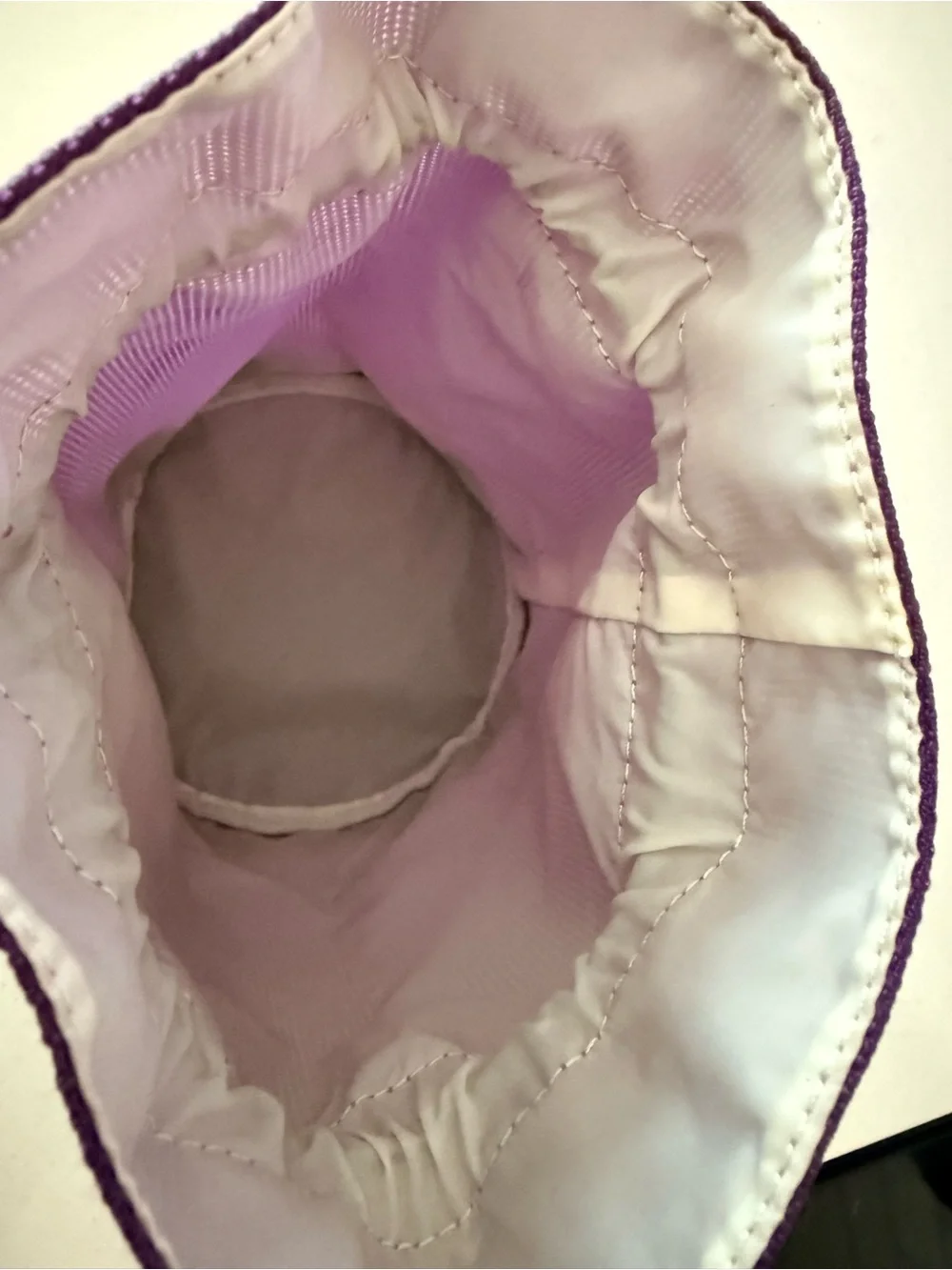 Vintage Benetton Purple Pouch Bag Multicolor Logo Drawstring Cosmetic Travel